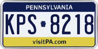 PA license plate KPS8218