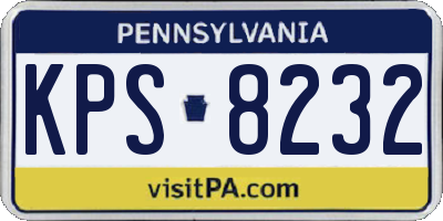PA license plate KPS8232