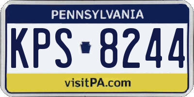 PA license plate KPS8244
