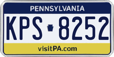 PA license plate KPS8252