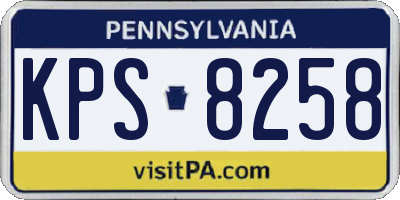 PA license plate KPS8258