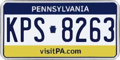 PA license plate KPS8263
