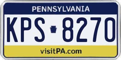 PA license plate KPS8270