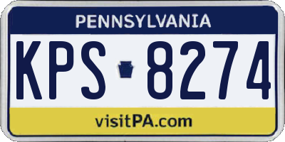 PA license plate KPS8274
