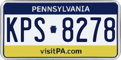 PA license plate KPS8278