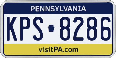 PA license plate KPS8286