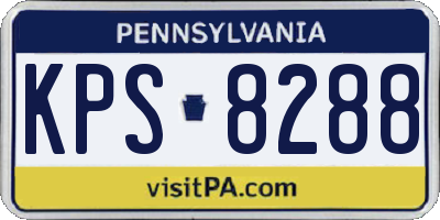 PA license plate KPS8288