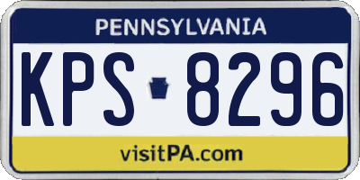 PA license plate KPS8296