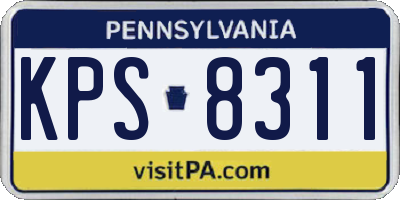 PA license plate KPS8311