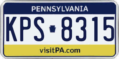 PA license plate KPS8315