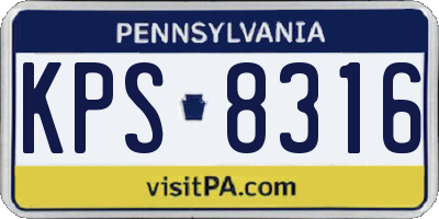 PA license plate KPS8316
