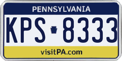 PA license plate KPS8333