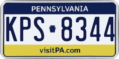 PA license plate KPS8344
