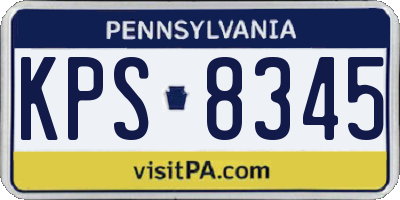 PA license plate KPS8345
