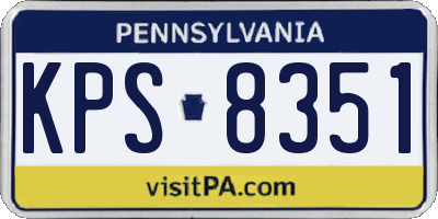 PA license plate KPS8351