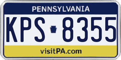 PA license plate KPS8355