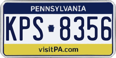 PA license plate KPS8356