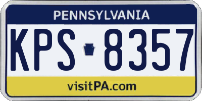 PA license plate KPS8357