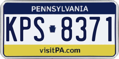 PA license plate KPS8371
