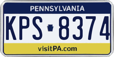 PA license plate KPS8374