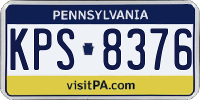 PA license plate KPS8376