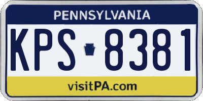 PA license plate KPS8381