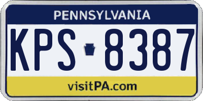 PA license plate KPS8387
