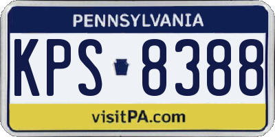 PA license plate KPS8388