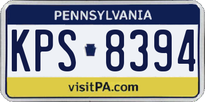 PA license plate KPS8394