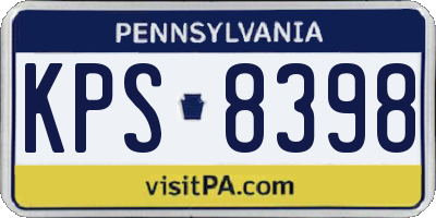 PA license plate KPS8398