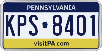 PA license plate KPS8401