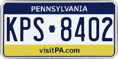 PA license plate KPS8402