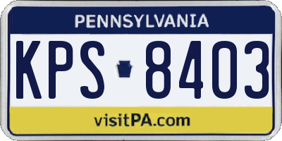 PA license plate KPS8403