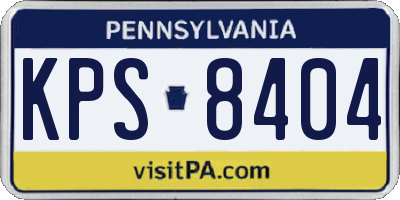 PA license plate KPS8404