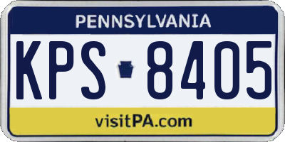 PA license plate KPS8405