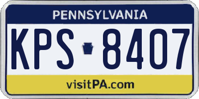 PA license plate KPS8407