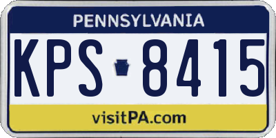 PA license plate KPS8415