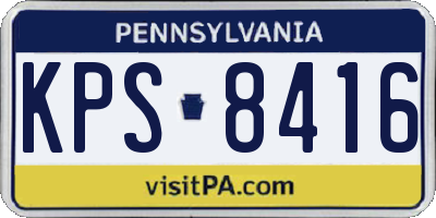 PA license plate KPS8416