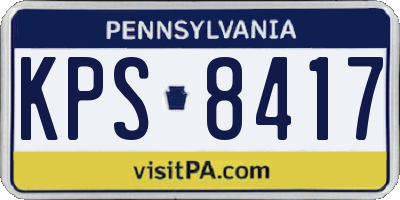 PA license plate KPS8417