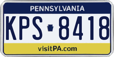 PA license plate KPS8418