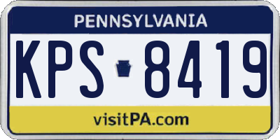 PA license plate KPS8419