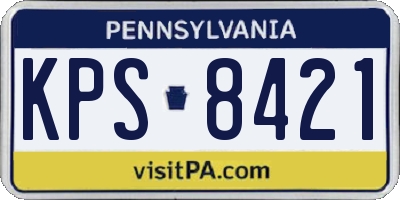 PA license plate KPS8421