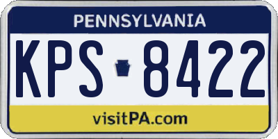 PA license plate KPS8422