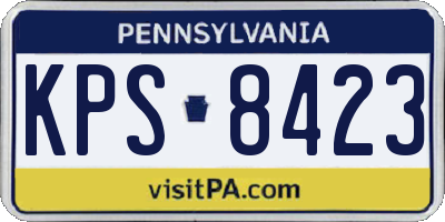 PA license plate KPS8423