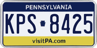 PA license plate KPS8425