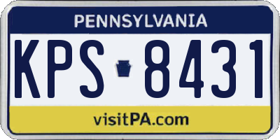 PA license plate KPS8431