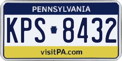 PA license plate KPS8432