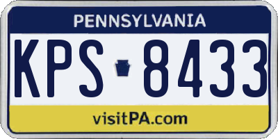 PA license plate KPS8433