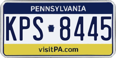 PA license plate KPS8445