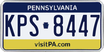 PA license plate KPS8447